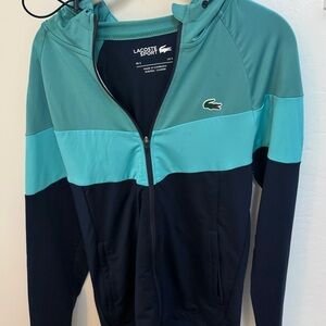 Lacoste Sport Colorblock Zip Jacket in Teal, Aqua & Navy